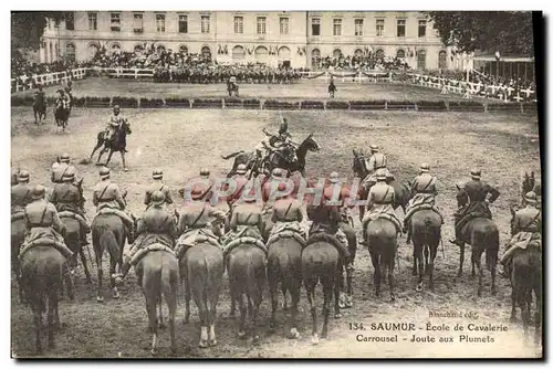 Ansichtskarte AK Hippisme Cheval Saumur Ecole de cavalerie Carrousel Joute aux plumets