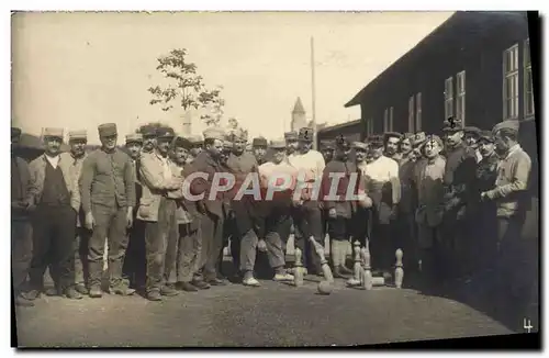 CARTE PHOTO Jeu de quilles Militaria