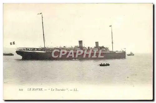 Ansichtskarte AK Bateau Paquebot Le Havre La Touraine