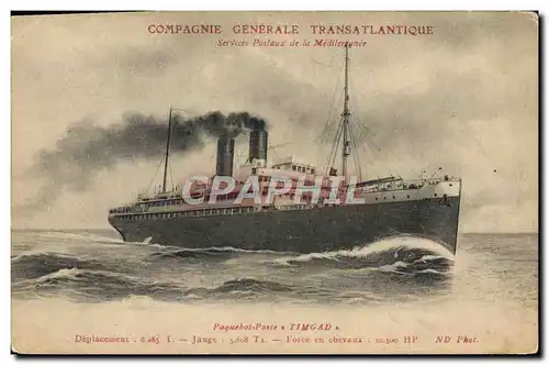 Ansichtskarte AK Bateau Paquebot Compagnie Generale Transatlantique Paquebot Poste Timgad