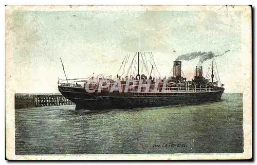 Cartes postales Bateau Paquebot La Touraine