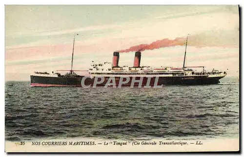 Cartes postales Bateau Courriers maritimes Le Timgad Cie Generale Transatlantique