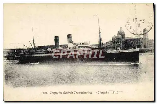 Cartes postales Bateau Paquebot Compagnie Generale Transatlantique Timgad