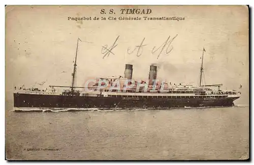 Ansichtskarte AK Bateau Paquebot SS Timgad Paquebot de la Cie Generale Transatlantique