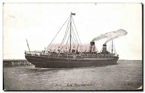 Cartes postales Bateau Paquebot La Touraine