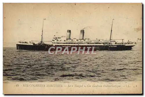 Ansichtskarte AK Bateau Nos courriers maritimes Le Timgad de la Cie Generale Transatlantique