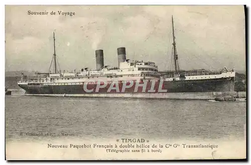 Ansichtskarte AK Bateau Paquebot Timgad Nouveau Paquebot Francais a double helice de la Cie Generale Transatlanti