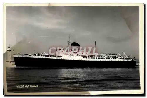 Cartes postales Bateau Paquebot Ville de Tunis