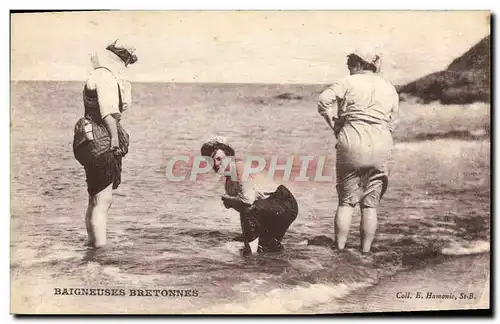 Cartes postales Femme Maillot de Bains Baigneuses bretonnes