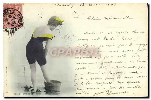 Cartes postales Femme Maillot de Bains Baigneuses Trempee