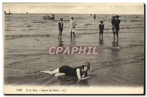 Cartes postales Femme Maillot de Bains Scene de bain