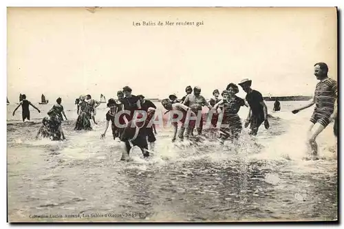 Cartes postales Femme Maillot de Bains Les bains de mer rendent gai Hommes