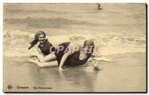 Ansichtskarte AK Femme Maillot de Bains Ostende Nos baigneuses