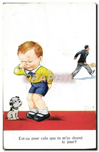 Cartes postales Fantaisie Illustrateur Enfant Chien