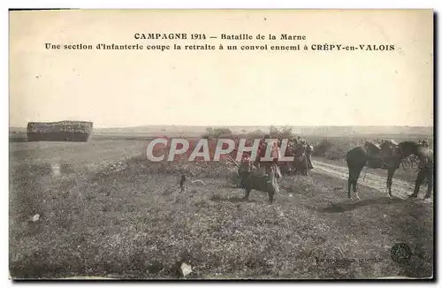 Ansichtskarte AK Militaria Bataille de la Marne Une section d&#39infanterie coupe la retraite a un convoi ennemi