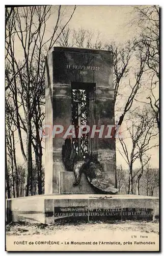 Cartes postales Militaria Foret de Compiegne Le monument de l&#39armistice pres Rethondes Aigle