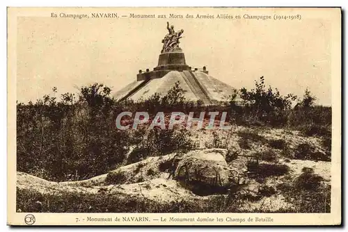 Cartes postales Militaria Navarin Monument aux morts des armees alliees en Champagne