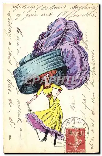 Cartes postales Fantaisie Illustrateur Femme Coiffe Coiffure