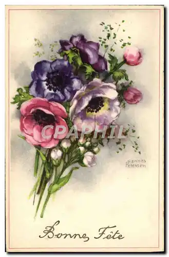 Cartes postales Fantaisie Illustrateur Fleurs