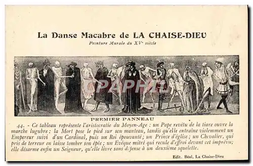 Ansichtskarte AK La Chaise Dieu La danse macabre Premier panneau