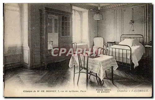 Ansichtskarte AK Clinique du Dr Ch Bonnet Rue de la Chaise Paris Chambre Vaudreuil