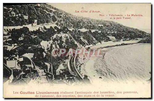 Ansichtskarte AK Nice Villefranche La Malaribla et le petit tunnel Gouttes Livoniennes Antisepsie des bronches