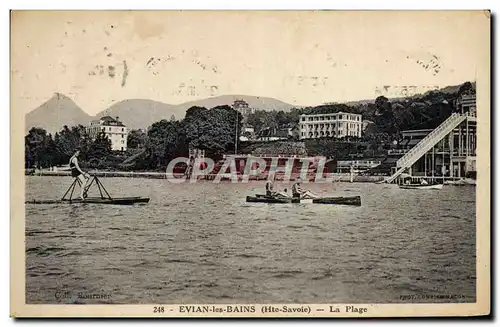 Cartes postales Aviron Evian les Bains La plage