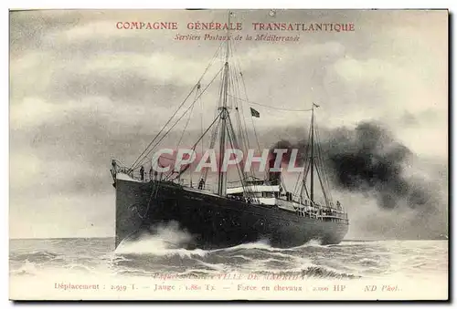 Ansichtskarte AK Bateau Paquebot Poste Ville de Madrid Compagnie Generale Transatlantique