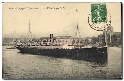 Cartes postales Bateau Paquebot Compagnie Transatlantique Ville d'Alger