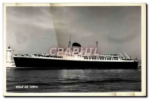 Cartes postales Bateau Paquebot Ville de Tunis