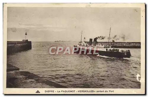 Ansichtskarte AK Bateau Paquebot Versailles sortant du port Dieppe