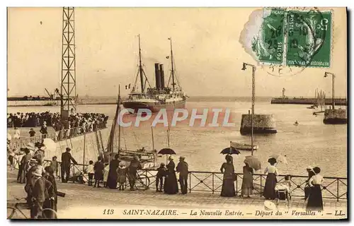 Cartes postales Bateau Paquebot Saint Nazaire La nouvelle entree Depart du Versailles