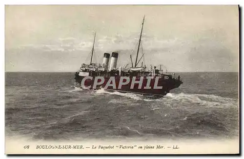 Cartes postales Bateau Paquebot Boulogne sur Mer Le paquebot Victoria en pleine mer