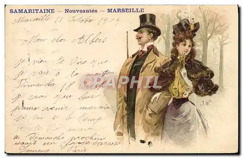 Ansichtskarte AK Fantaisie Illustrateur Samaritaine Marseille Femme