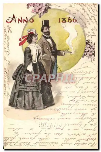 Cartes postales Fantaisie Illustrateur Anno 1866 Femme Folklore