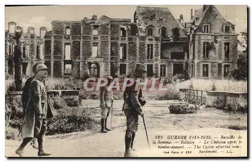 Ansichtskarte AK Militaria Bataille de la Somme Tilloloy Le chateau apres le bombardement