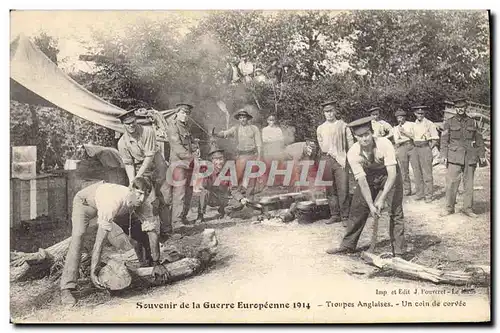 Ansichtskarte AK Militaria Troupes anglaises Un coin de corvee