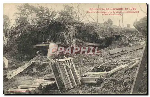 Cartes postales Militaria Batterie allemande pres du cimetiere d&#39Herimenil obus abandonnes