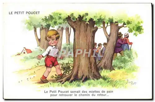 Cartes postales Fantaisie Illustrateur Jim Patt Enfant Le Petit Poucet