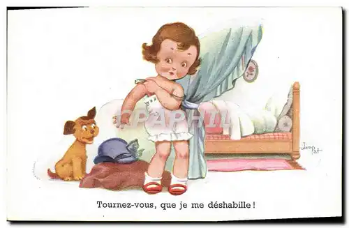 Cartes postales Fantaisie Illustrateur Jim Patt Enfant Chien