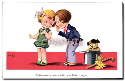 Cartes postales Fantaisie Illustrateur Jim Patt Enfants Chien