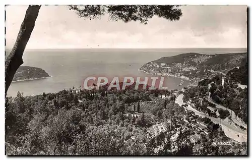 Moderne Karte Villefranche Sur Mer et la Rade Vue de la Moyenne Corniche