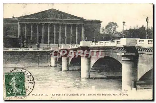 Cartes postales Paris Le Pont de la Concorde et la Chambre des deputes Quai d&#39Orsay