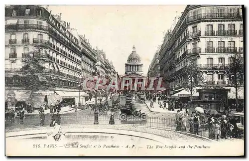 Ansichtskarte AK Paris La Rue Souflot et le Pantheon