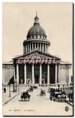 Ansichtskarte AK Paris le Pantheon Caleche Chevaux