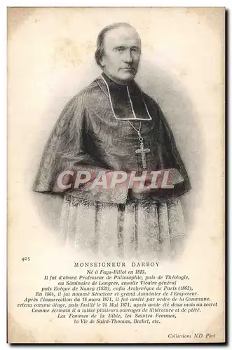 Cartes postales Monseigneur Darboy Ne a Fays Billot Professeur de Philisophie
