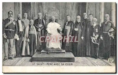 Cartes postales Pape Le Saint Pere avec sa cour