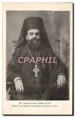 Cartes postales Mgr l'Archimandrite Arsene Attie Recteur de l'eglise Saint Julien le Pauvre Paris