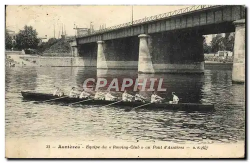 Cartes postales Asnieres Equipe du Routing club au pont d&#39Asnieres Aviron