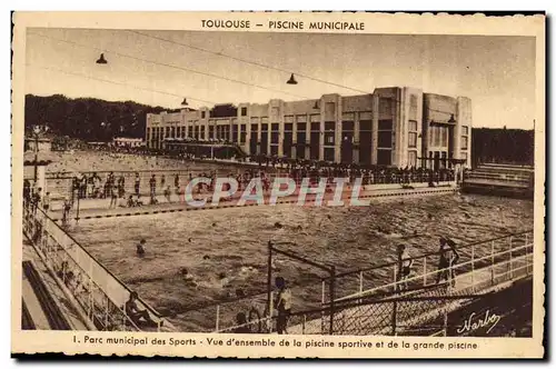 Cartes postales Parc municipal des sports Vue d&#39ensemble de la piscine sportive et la grande piscine Toulouse